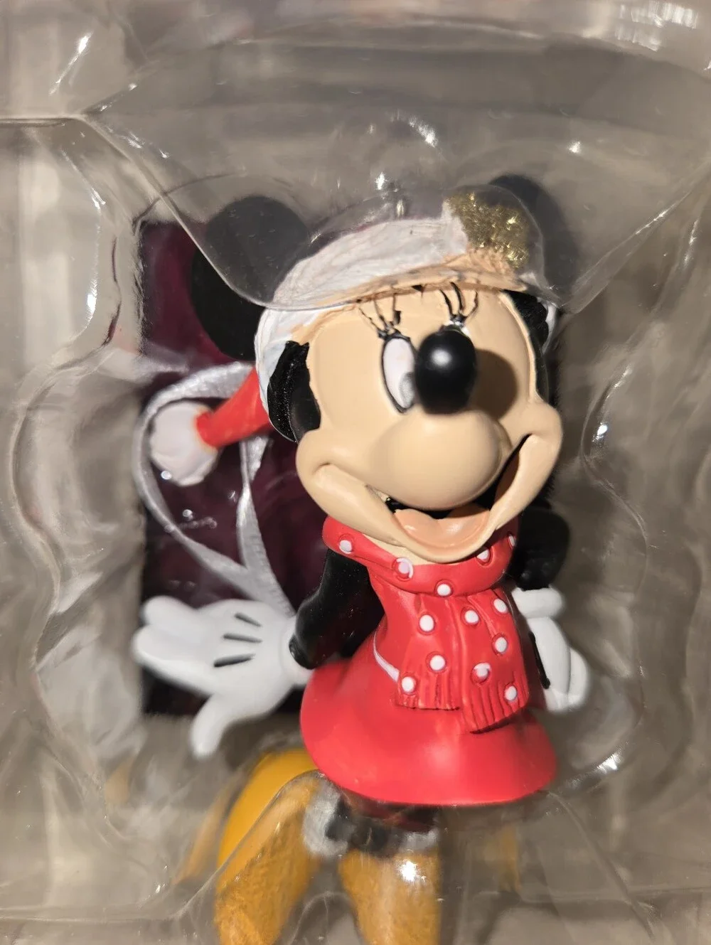 Hallmark 2022 Disney MINNIE MOUSE Christmas Ornament Smushed Box GUC Scarf Hat